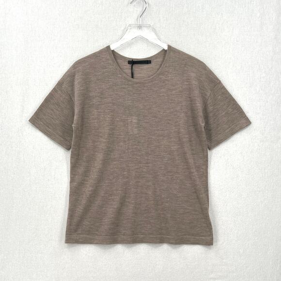 Jenni Kayne Sweaters - JENNI KAYNE Cashmere Tee Women XS Taupe Brown Short Sleeve Crew Lightweight NEW
